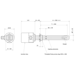 Screw plug immersion heater M45 321750 Vulcanic Draw