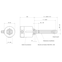 Thermoplongeur à visser M45 311904 Vulcanic Plan