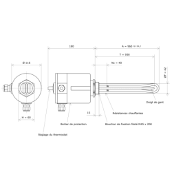Thermoplongeur à visser M45 311809 Vulcanic Plan