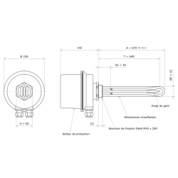 Thermoplongeur à visser M45 312008 Vulcanic Plan