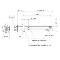 Thermoplongeur à visser M45 321401 Vulcanic Plan