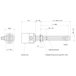 Screw plug immersion heater M45 321704 Vulcanic Draw