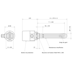 Thermoplongeur à visser M45 311710 Vulcanic Plan