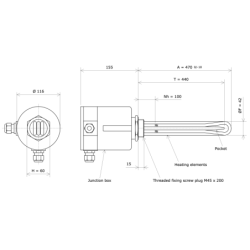 Screw plug immersion heater M45 311918 Vulcanic Draw