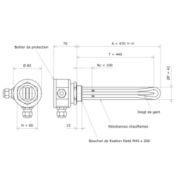 Thermoplongeur à visser M45 311535 Vulcanic Plan