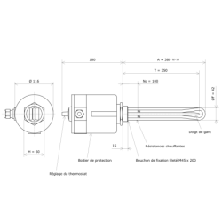 Thermoplongeur à visser M45 311836 Vulcanic Plan