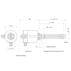 Screw plug immersion heater M45 311837 Vulcanic Draw