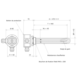 Thermoplongeur à visser M45 311530 Vulcanic Plan