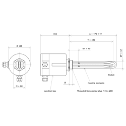 Screw plug immersion heater M45 311929 Vulcanic Draw