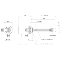 Thermoplongeur à visser M45 311724 Vulcanic Plan