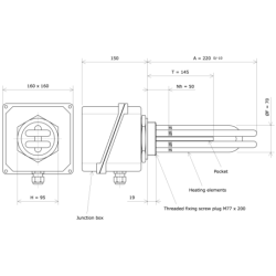 Screw plug immersion heater M77 237731 Vulcanic Draw