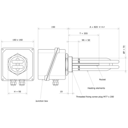 Screw plug immersion heater M77 237734 Vulcanic Draw