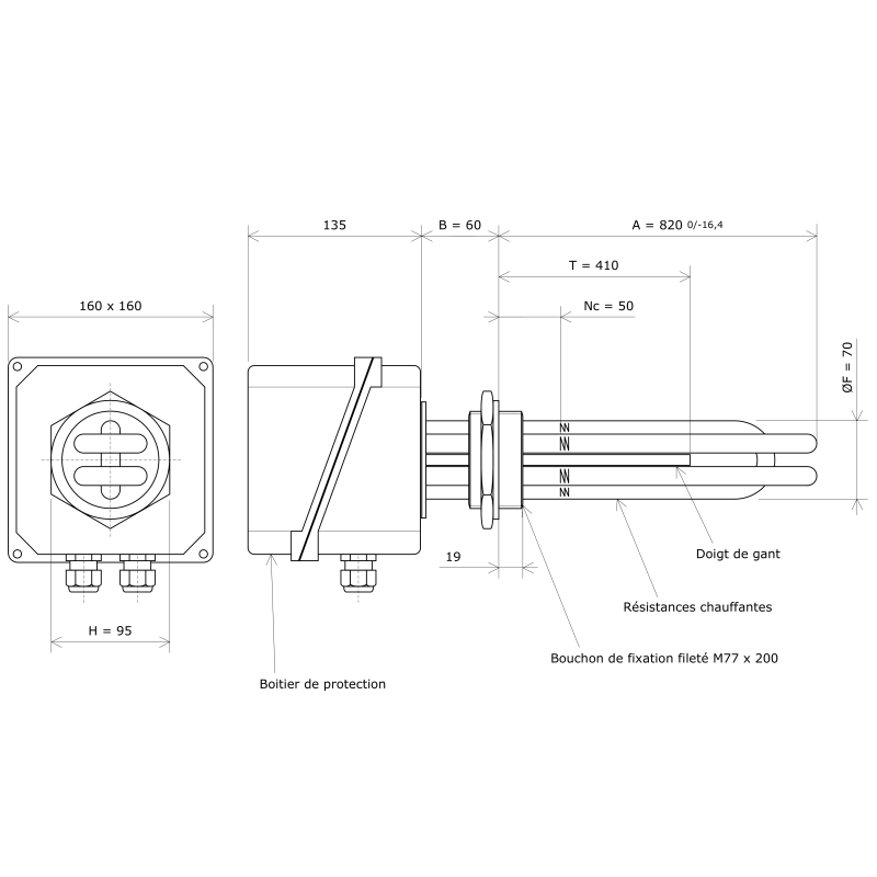 Thermoplongeur à visser M77 237814 Vulcanic Plan Thermoplongeur à visser M77 237814 Vulcanic Plan