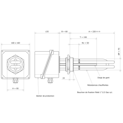 Thermoplongeur à visser 2''1/2 232211 Vulcanic Plan