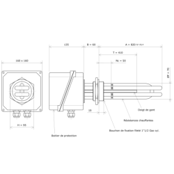 Thermoplongeur à visser 2''1/2 232214 Vulcanic Plan