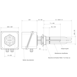 Thermoplongeur à visser 2''1/2 232281 Vulcanic Plan