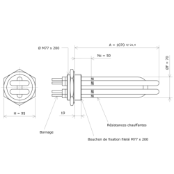 Thermoplongeur à visser M77 247769 Vulcanic Plan
