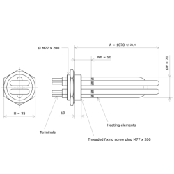 Screw plug immersion heater M77 247769 Vulcanic Draw