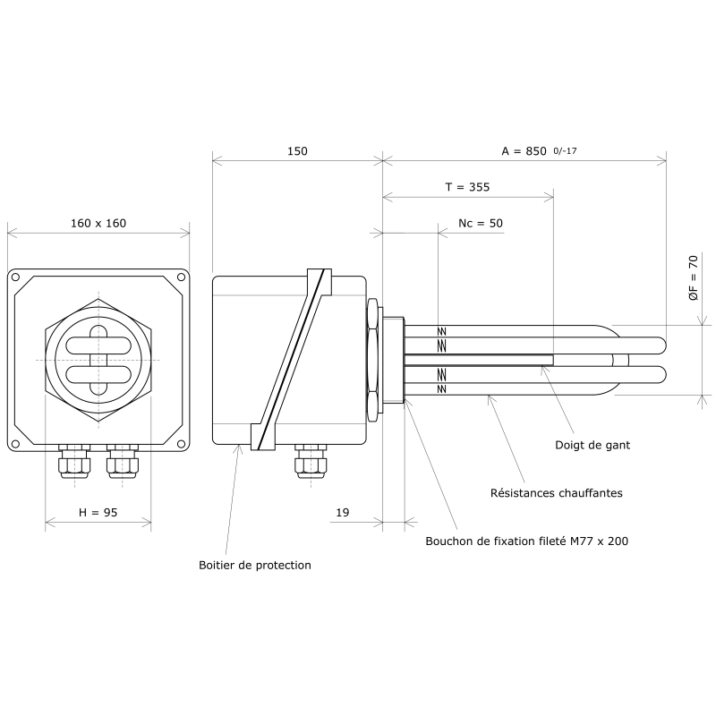 Thermoplongeur à visser M77 237854 Vulcanic Plan Thermoplongeur à visser M77 237854 Vulcanic Plan