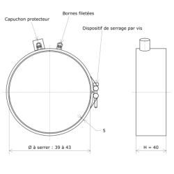 Collier chauffant mica diamètre 40 Vulcanic Plan