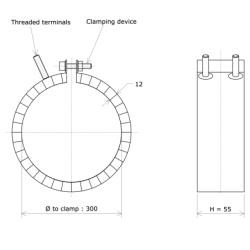 Ceramic band heater Vulcanic 4030 Draw300H55