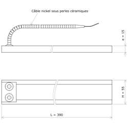 Résistance plate stéatite blindée Vulcanic PlanL390H55