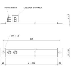 Résistance plate stéatite blindée Vulcanic PlanL225H38