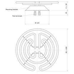 Tubular elements for hotplates 1400W 230V 450103 Vulcanic Draw