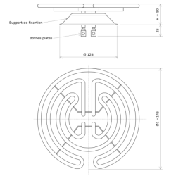 Plaque de réchaud 1000W 230V 450102 Vulcanic Plan