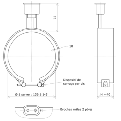 Collier chauffant blindé étanche 1 secteur Diamètre 140 Vulcanic Plan