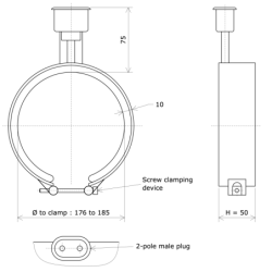 Sheathed sealed band heater 1 sector Diameter 180 Vulcanic Draw