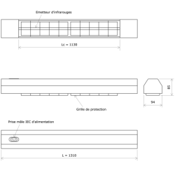 Générateur d'infrarouges moyens pour chauffage de personnes 601406 Vulcanic Plan