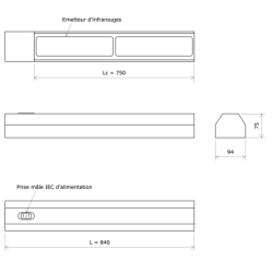 Générateur d'infrarouges longs pour chauffage de personnes 601492 Vulcanic Plan