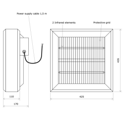 Long wave infrared generator for heating people 611723 Vulcanic Draw