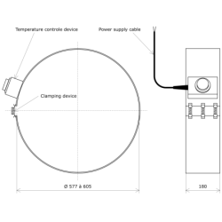 Vulcanic Flexible silicone heating belt DrawDia577L180