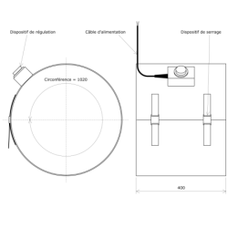 Chauffe-fûts cylindriques Vulcanic Plan25lH400