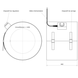 Chauffe-fûts cylindriques Vulcanic Plan50lH460