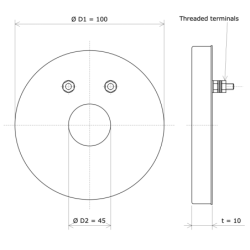 Seathed ring heater Ø100 400W 230V Vulcanic Draw