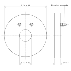 Seathed ring heater Ø72 250W 230V Vulcanic Draw