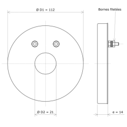 Résistance plate chauffante circulaire blindée Ø110 500W 230V Vulcanic Plan