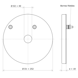 Résistance plate chauffante circulaire blindée Ø252 2000W 230V Vulcanic Plan