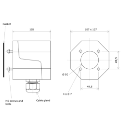 Vulcanic polyamid connection box for ceramic core element 119900 Draw