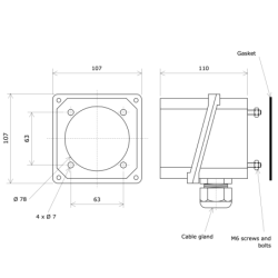 Vulcanic aluminium connection box for ceramic core element 961901 Draw