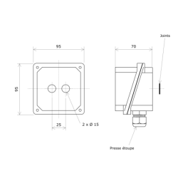 Boitier aluminium pour résistance à ailettes 25x50 Vulcanic Plan