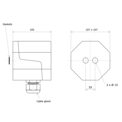 Vulcanic polyamid connection box for 25x50 finnned strip heater Draw