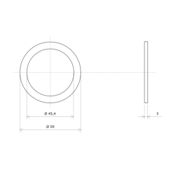 Joint métalloplastique cuivre pour thermoplongeur à visser M45 Vulcanic Plan