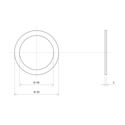 Joint fibres pour thermoplongeur à visser 1''1/2 Vulcanic Plan