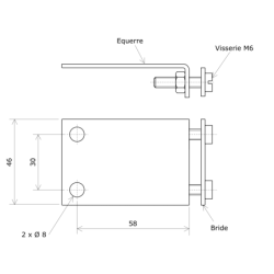 Patte de fixation pour thermoplogeurs amovibles 4536 et 4544 Vulcanic Plan1