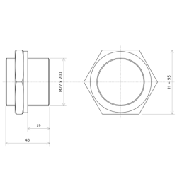 M77 Vulcanic screw-on blanking plug Draw