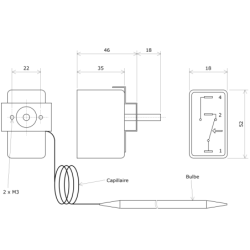 Thermostat nu 1 contact plage 0 à 100 °C 9030.02 Vulcanic Plan